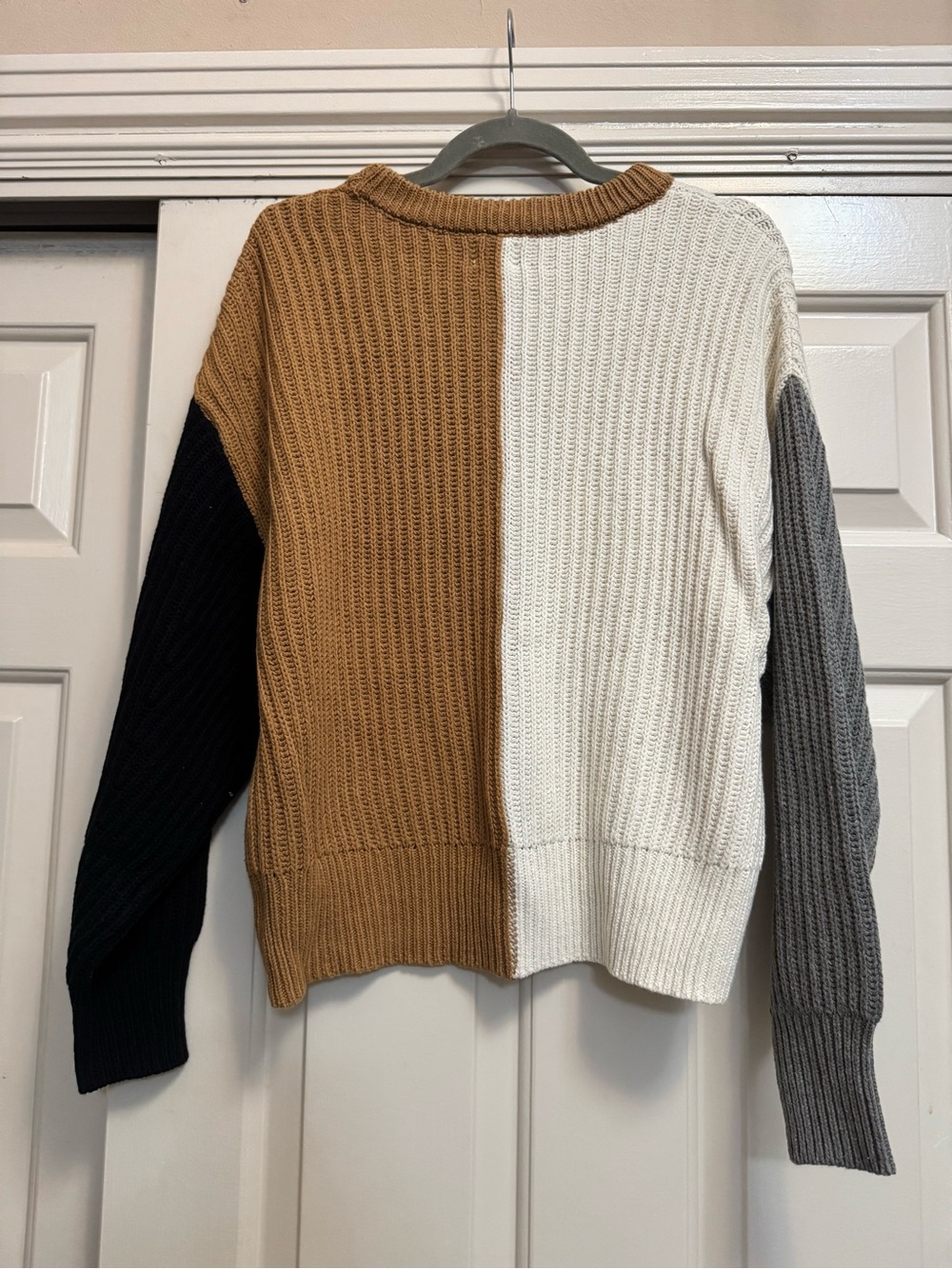 a new day Colorblock Crewneck Sweater - White, Camel, Gray & Black - Picture 5 of 5